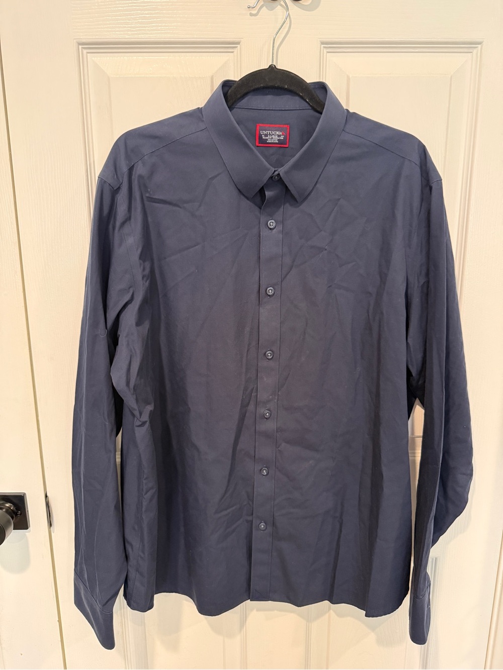 Untuckit Navy Blue Long-Sleeve Button-Down Shirt